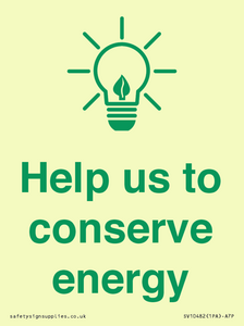 Help us to conserve energy 